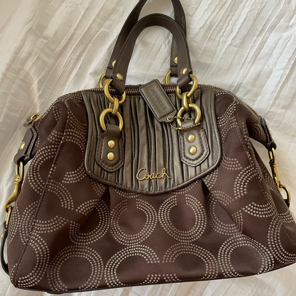Brown coach handbag
